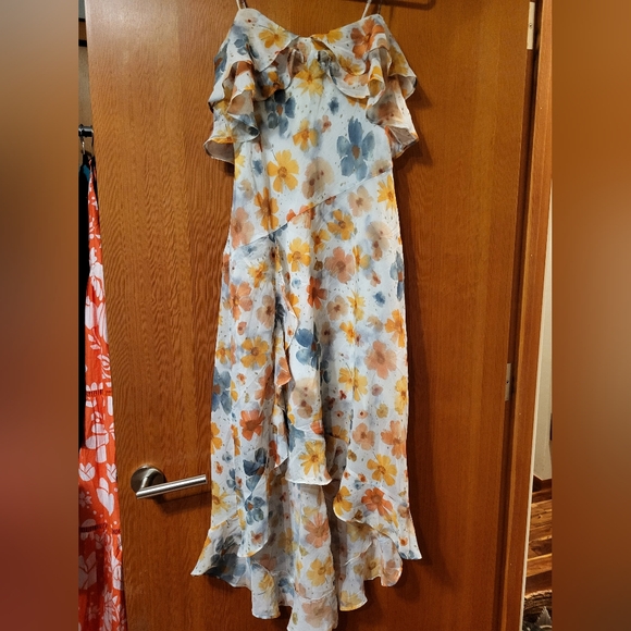 Anthropologie High Low Floral Ruffle Dress - Picture 7 of 9